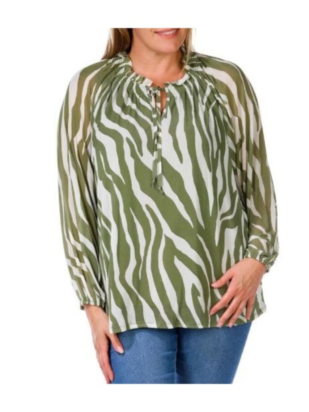 Harper 241 Animal Print Ruffle Top 2X - Picture 10 of 11